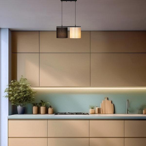 Corrigan Studio® Adjustable Height 2Lights Metal Body Kitchen Island